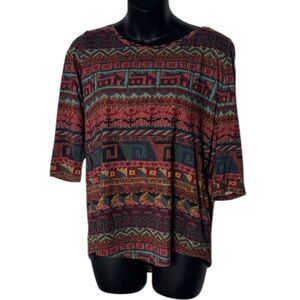 Peruvian connection‎ kaffe fasette women’s xl pima Cotton patterned capsule